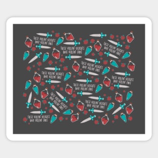 these violent delights have violent ends - romeo and juliet shakespeare pattern Sticker